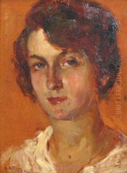 Lia Sadoveanu Oil Painting by Aurel Baesu