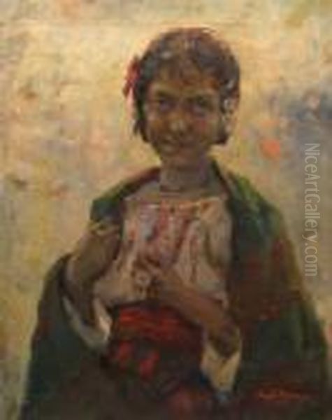 The Gipsy Woman Oil Painting by Aurel Baesu