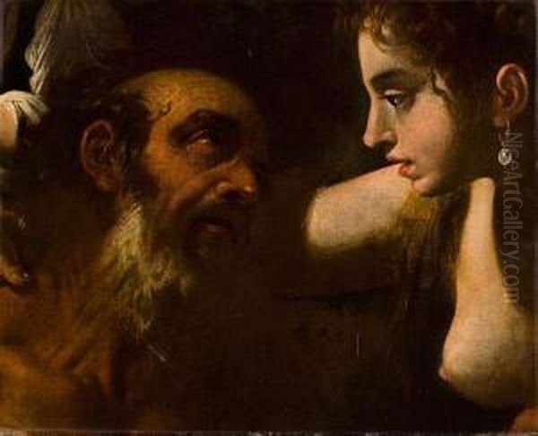 Loth E Le Figlie Oil Painting by Giovanni Baglione