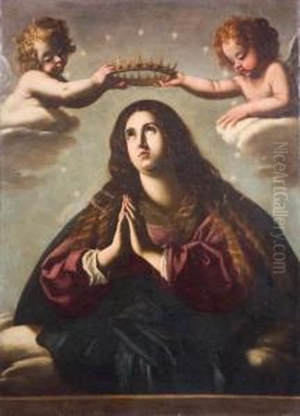 La Vergine Incoronata Da Due Angeli Oil Painting by Giovanni Baglione