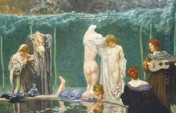 The pool 1906 Oil Painting by Robert Anning Bell