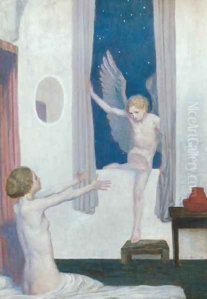 Cupid's Visit Oil Painting by Robert Anning Bell