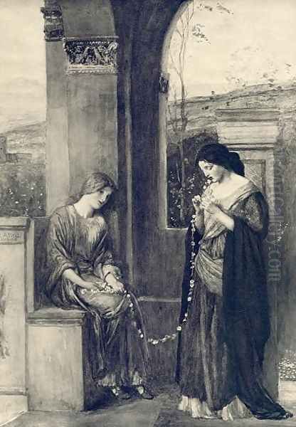 The Daisy Chain Oil Painting by Robert Anning Bell