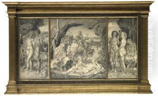 The Fall Of Man Oil Painting by Theodor Baierl