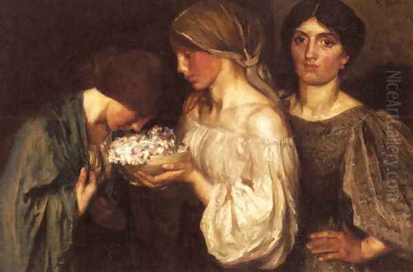 The Fragrant Posy Oil Painting by Robert Anning Bell