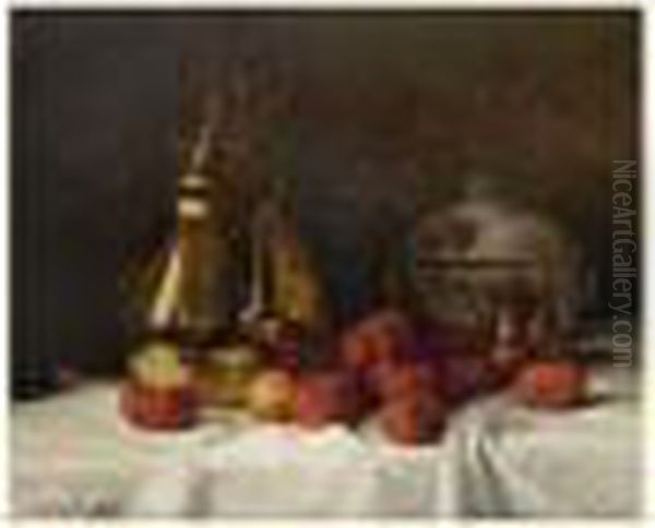 Nature Morte Aux Tomates Et A La Bouilloire Oil Painting by Franck Antoine Bail