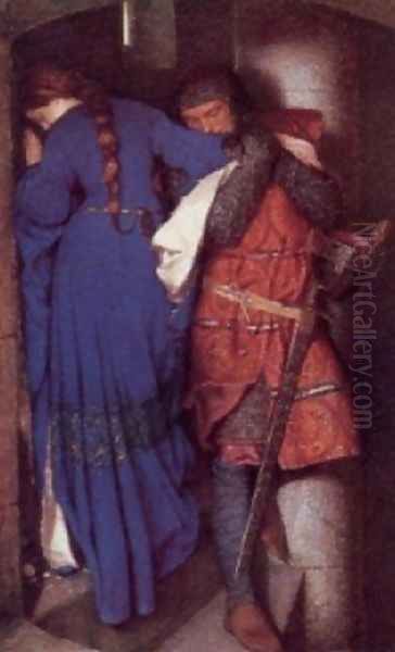 The Meeting on the Turret Stairs Oil Painting by Frederic William Burton