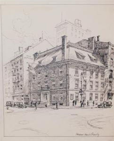 Fraunces Tavern Oil Painting by Vernon Howe Bailey