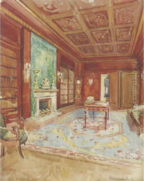 A Pair Of Watercolors Of Interiors Oil Painting by Vernon Howe Bailey