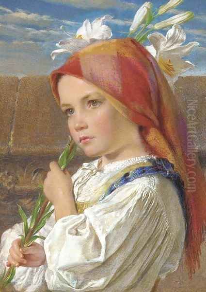 Sunday Morning Oil Painting by Frederic William Burton