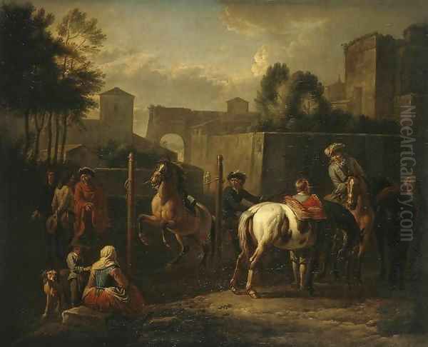 Open-Air Manege Oil Painting by Pieter van Bloemen