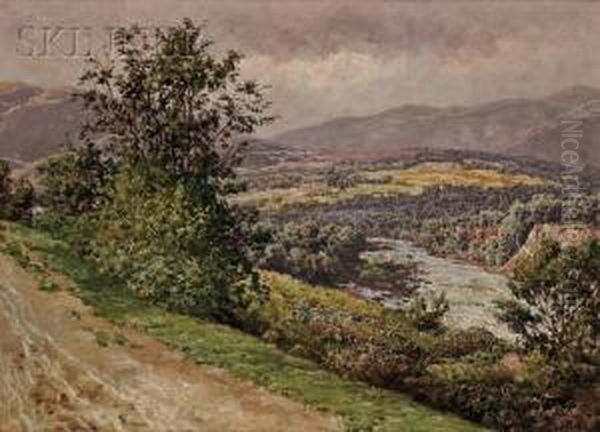 View Of A River, Probably The River Dee Oil Painting by William Baptiste Baird