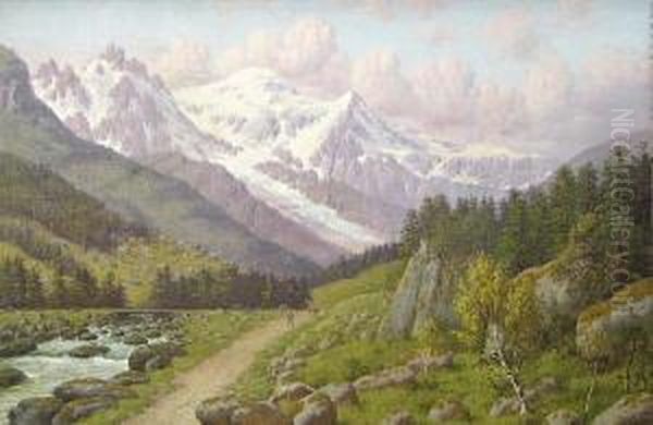 Alpine Landscape Oil Painting by William Baptiste Baird