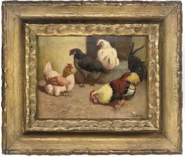 Pecking Order Oil Painting by William Baptiste Baird