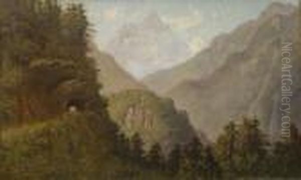 Alpine Landscape Oil Painting by William Baptiste Baird