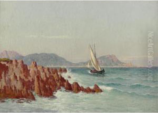 Coast Near St. Raphael Oil Painting by William Baptiste Baird