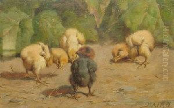 Chicks Oil Painting by William Baptiste Baird