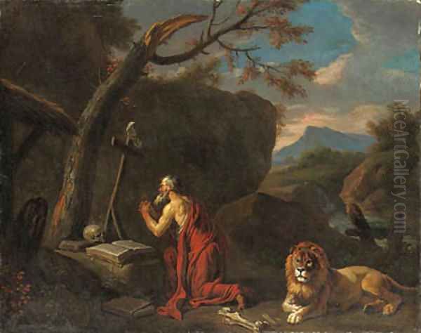 The penitent Saint Jerome Oil Painting by Pieter van Bloemen