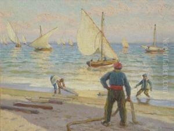 La Vuelta De La Pesca Oil Painting by Dionis Verdaguer Baixeras