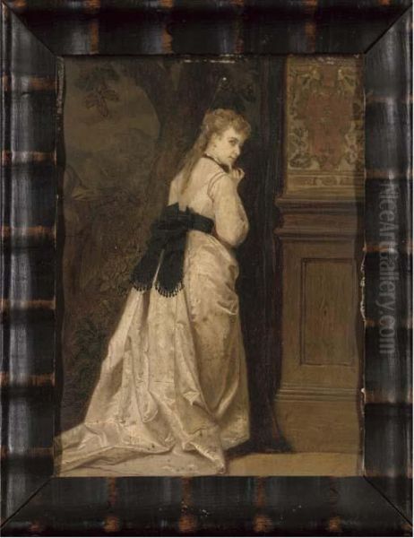 A Furtive Glance Oil Painting by Ladislaus Bakalowicz