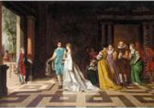 The Bridal Party Oil Painting by Ladislaus Bakalowicz