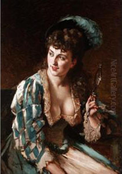 La Coquette Oil Painting by Ladislaus Bakalowicz