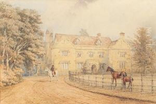 Coleshill Manor Oil Painting by Thomas Baker Of Leamington