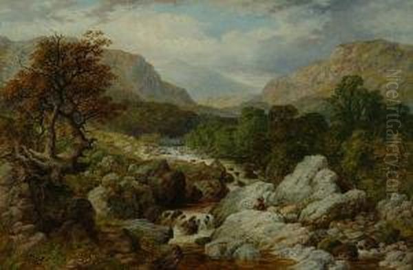 View Near Dolgelly, North Wales Oil Painting by Samuel Henry Baker