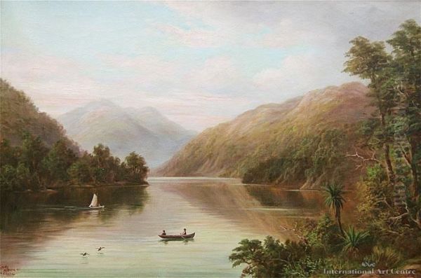 Milford Sound Oil Painting by William George Baker