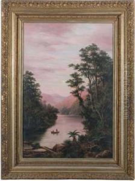 Evening, Upper Catlins River Oil Painting by William George Baker