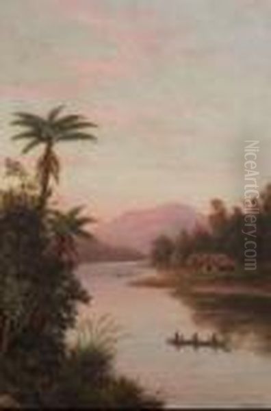 Wanganui River Oil Painting by William George Baker