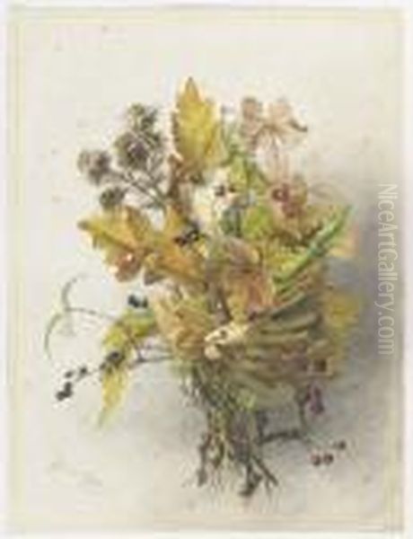 An Autumn Bouquet Oil Painting by Geraldine Jacoba Van De Sande Bakhuyzen