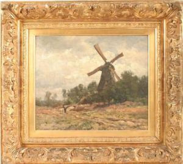 Windmuhle Oil Painting by Hendrikus van den Sande Bakhuyzen