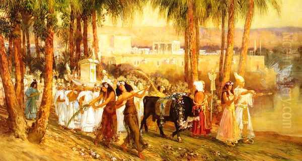 Procession in Honor of Isis Oil Painting by F. A. Bridgeman