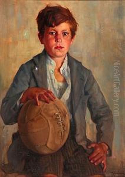 Un Nino Oil Painting by Mateo Balasch Mateu