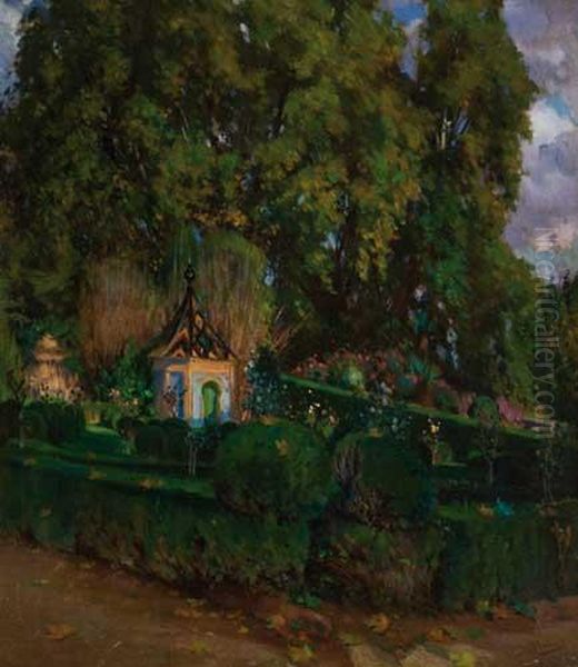 Jardin Con Pergola Oil Painting by Mateo Balasch Mateu