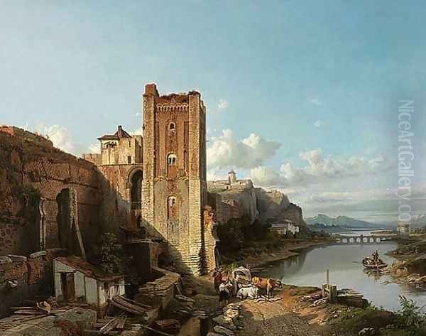 View in Spain Oil Painting by Francois Antoine Bossuet