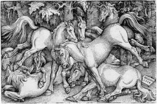 Die Sieben Pferde Oil Painting by Hans Baldung Grien