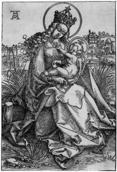 Die Madonna Auf Der Rasenbank Oil Painting by Hans Baldung Grien