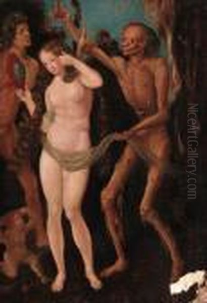 Death And The Virgin Oil Painting by Hans Baldung Grien