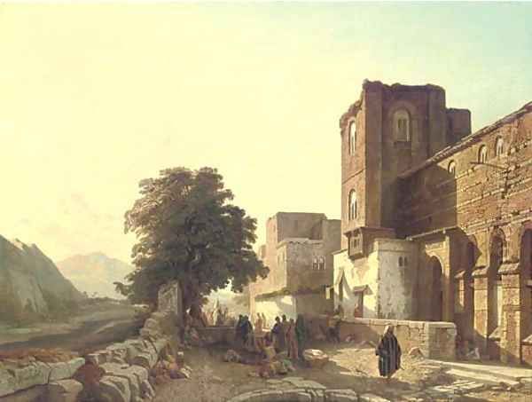 Travellers resting, Morocco Oil Painting by Francois Antoine Bossuet