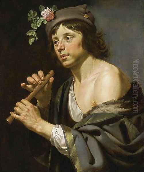 Shepherd Holding a Flute 1630-35 Oil Painting by Jan Hermansz. van Biljert