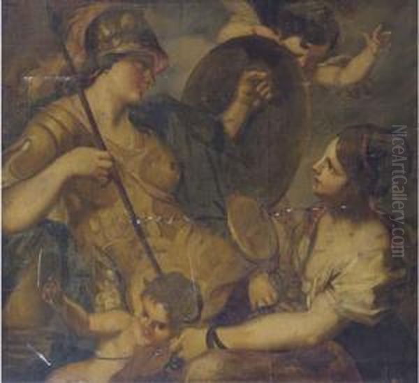 An Allegory Of Strength And Prudence Oil Painting by Antonio Balestra