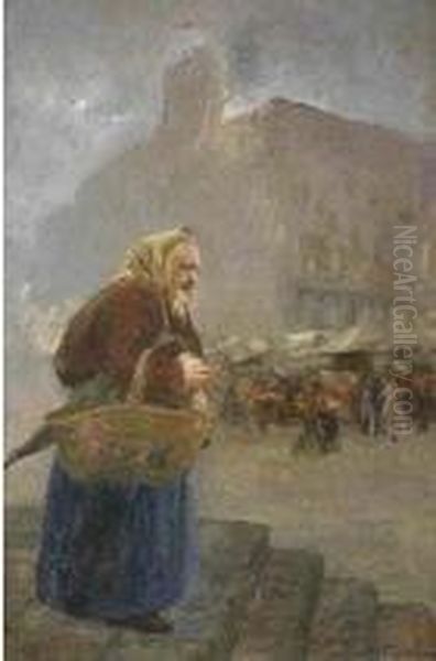 Al Mercato Oil Painting by Carlo Balestrini