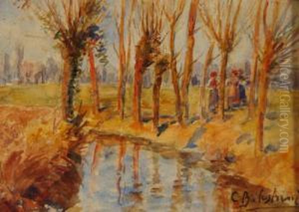 Campagna Lombarda Oil Painting by Carlo Balestrini