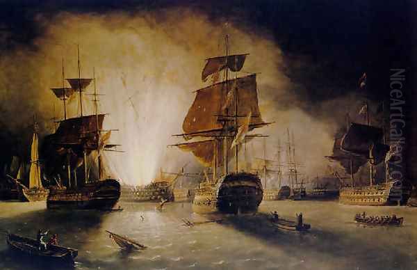 Battle of the Nile, 1884 Oil Painting by Richard Bridges Beechey