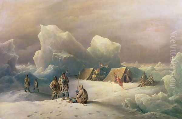 Arctic Expedition- the Most Northern Encampment of H.M.S. Alert, 1877 Oil Painting by Richard Bridges Beechey