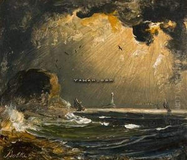 Fyrtarn Ved Kysten Oil Painting by Peder Balke