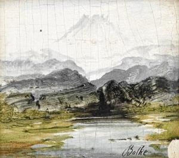 Fjelllandskap Oil Painting by Peder Balke