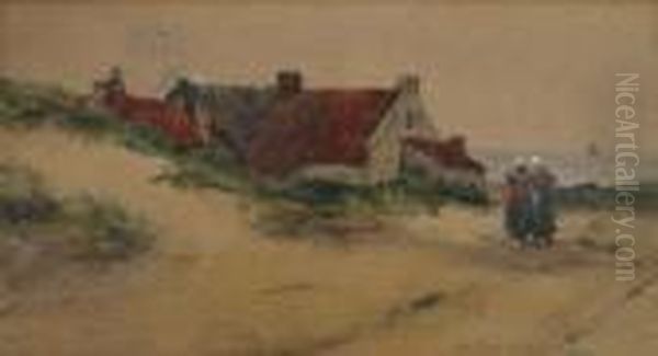 Dutch Coastal Scene Oil Painting by Wilfred Williams Ball